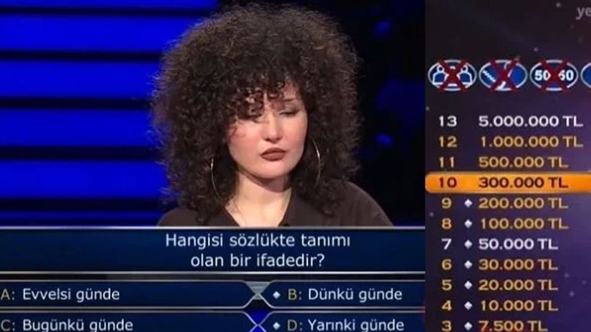 Kim Milyoner’de yarışmacıyı zorlayan soru: “Hangisi sözlükte tanımı bulunan bir ifadedir?”