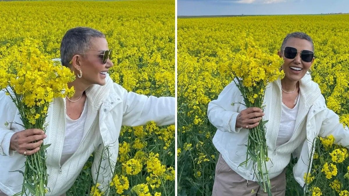 Meme kanseri tedavisi gören Serap Paköz aradığını doğada buldu; sarı çiçek topladı