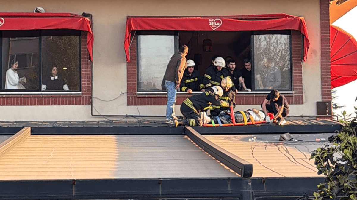 Kafeteryanın üçüncü katından alt kata düştü