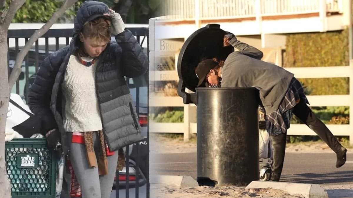 Eski ünlü model şimdi çöpten yiyecek topluyor