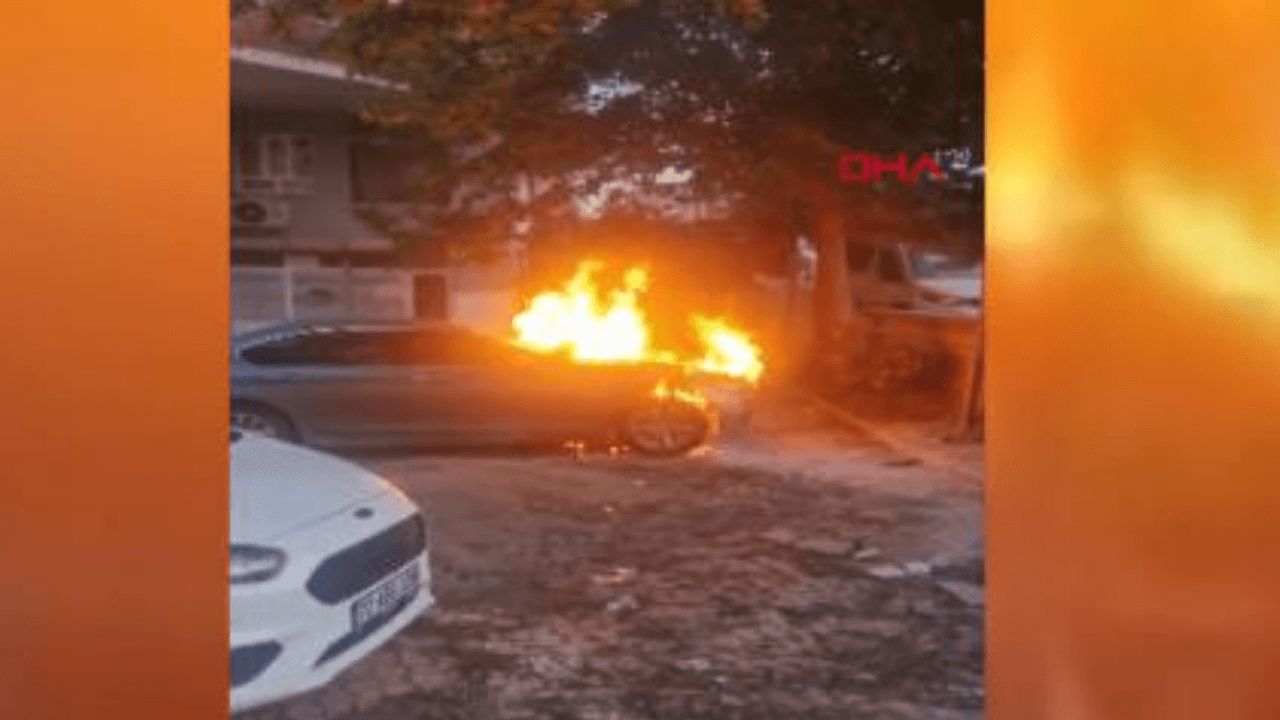 Batman'da park halindeki otomobilde yangın çıktı