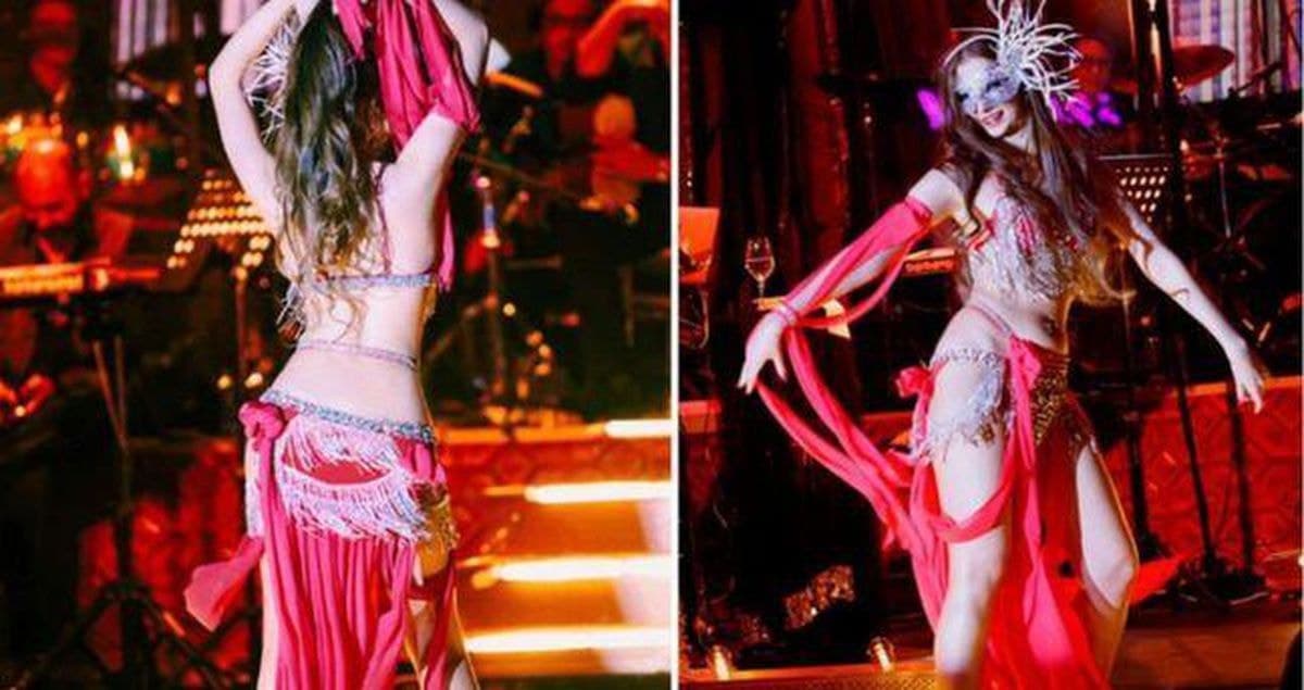 Süheyl Uygur'un kızı Lara Zeynep oryantal dans performansı sergiledi