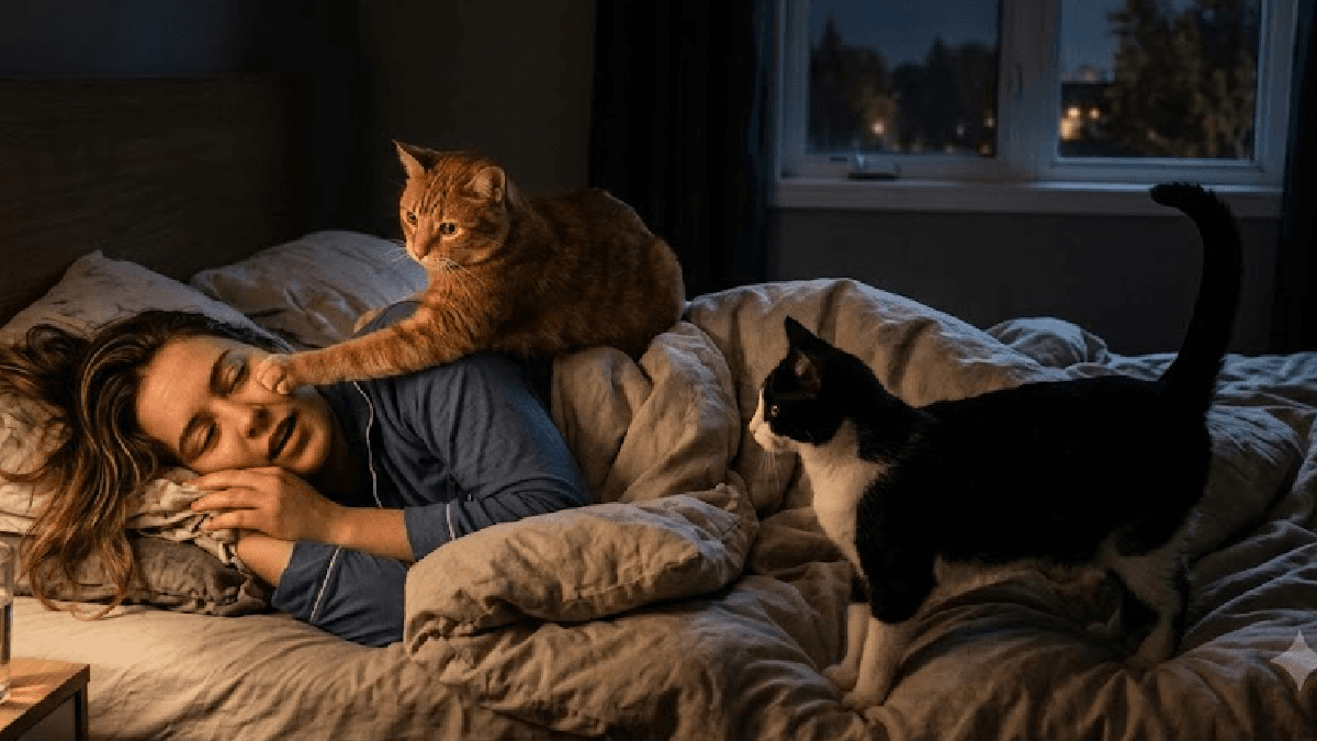 Kedilerin gece sahiplerini uyandırma nedenleri araştırılıyor
