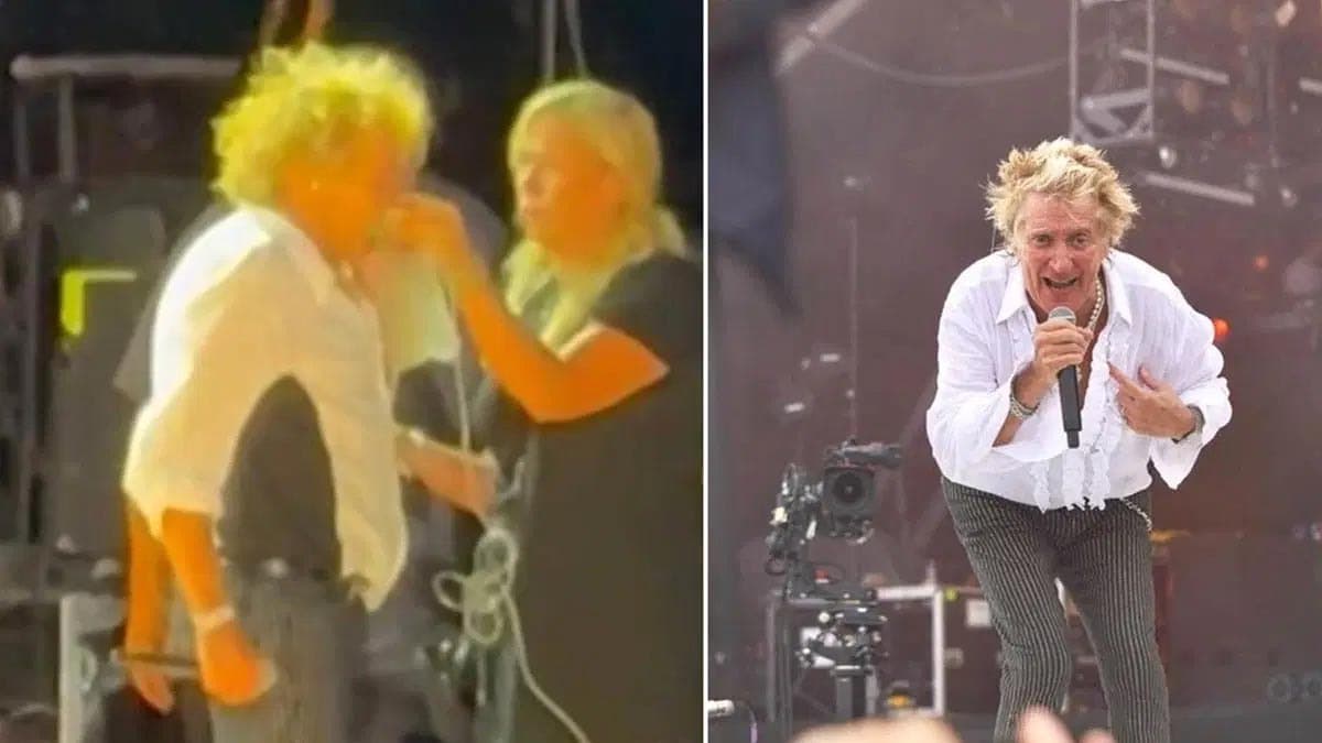 81 yaşındaki Rod Stewart oksijen tüpüyle sahne aldı