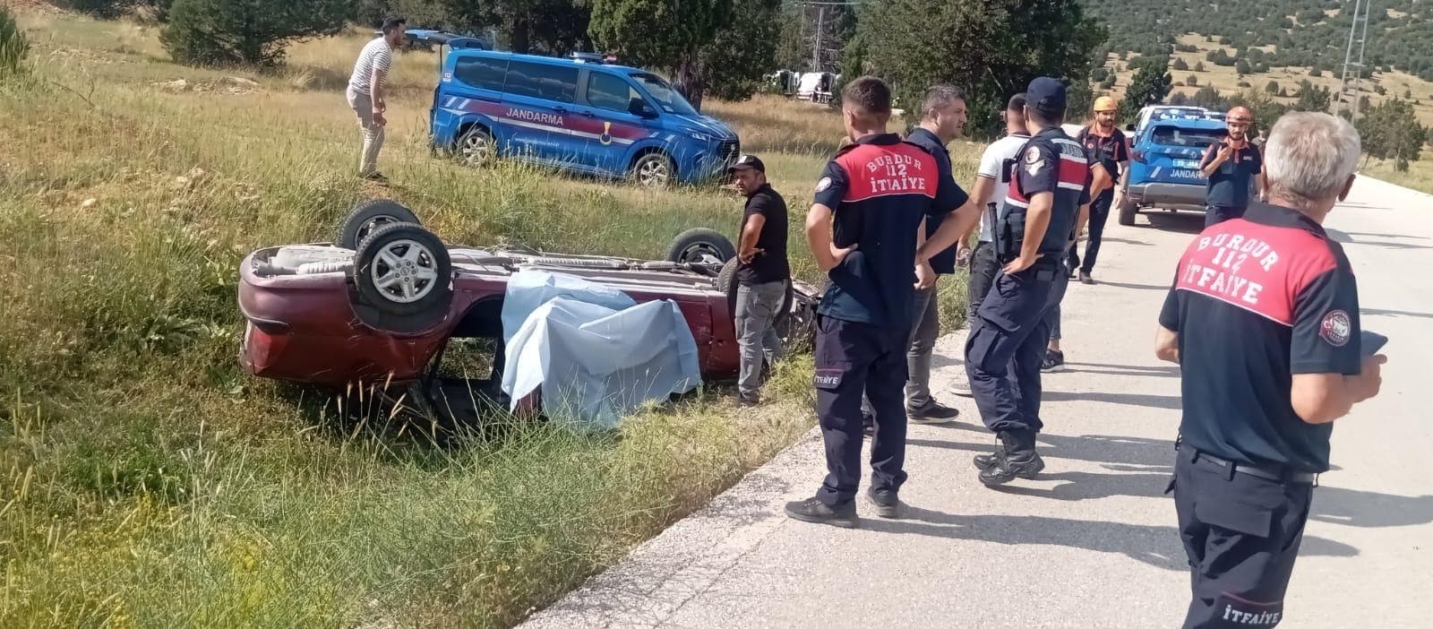 Burdur'da şarampole devrilen otomobilin sürücüsü hayatını kaybetti