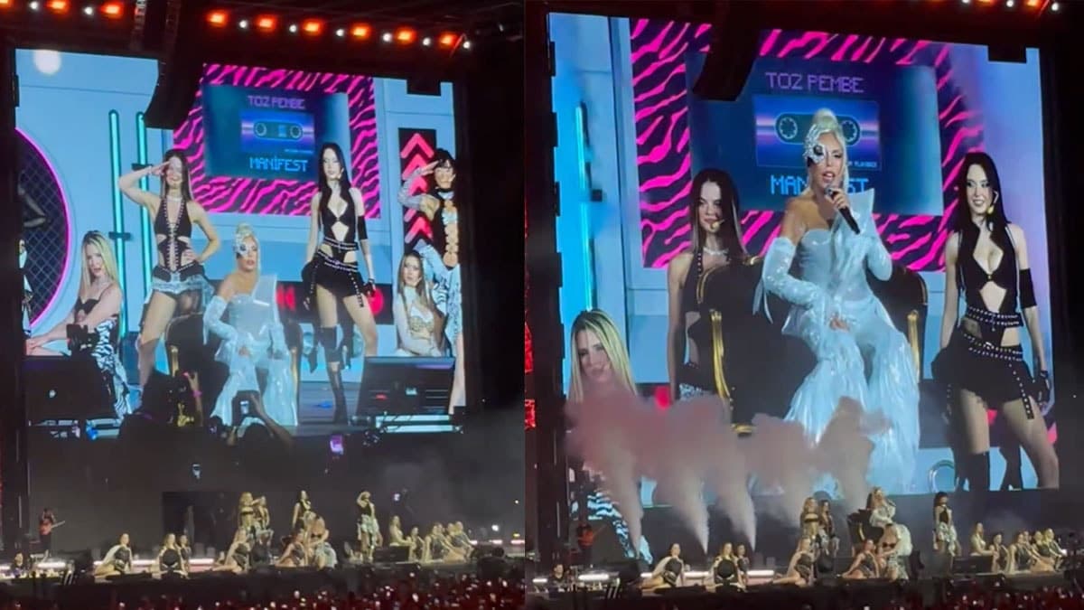 Ajda Pekkan, Manifest konserinde sahneye çıkarak 'Hileli' şarkısını seslendirdi.