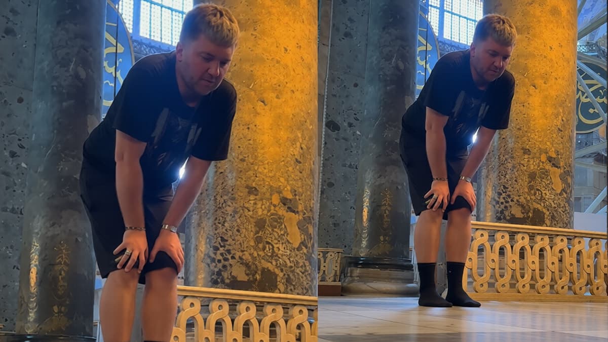 Ayasofya'ya giriş ücreti ödemeyen turistin videosu sosyal medyada yayıldı