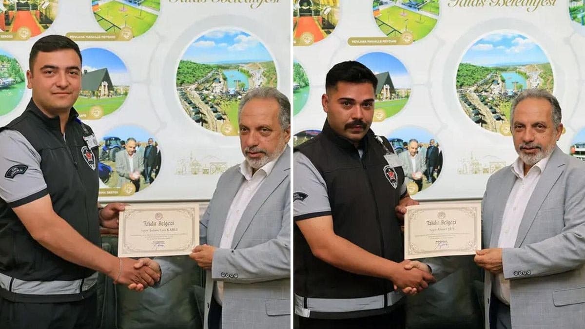 Güvenlik görevlileri altın dolu çantayı teslim etti, ödüllendirildi