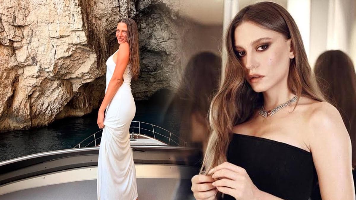 Serenay Sarıkaya'nın tekne pozları dikkat çekti