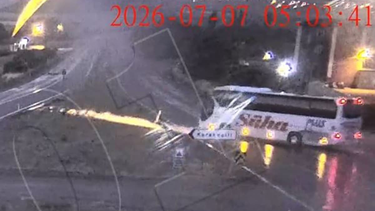 Kırıkkale'de otobüs kazasında 1 ölü, 40 yaralı; güvenlik kamerası görüntüleri yayımlandı