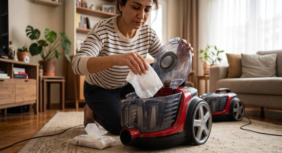 Elektrik süpürgesine ıslak mendil koyma önerisi yayıldı