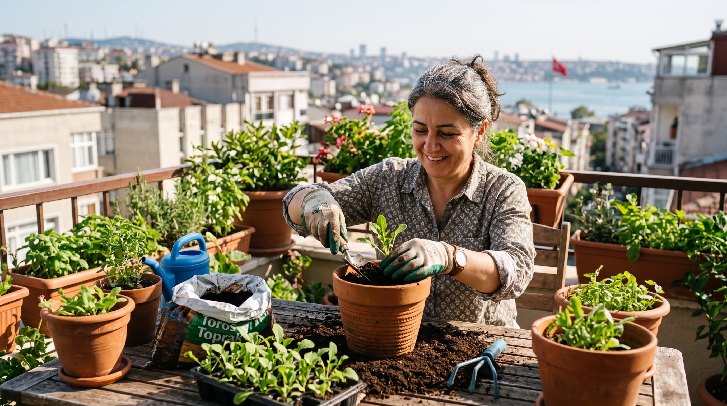 Balkonda yeşillik yetiştirenler artık ürün satın almıyor