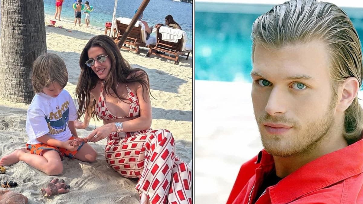 Kurt Efe, annesiyle tatilde kumsalda görüntülendi