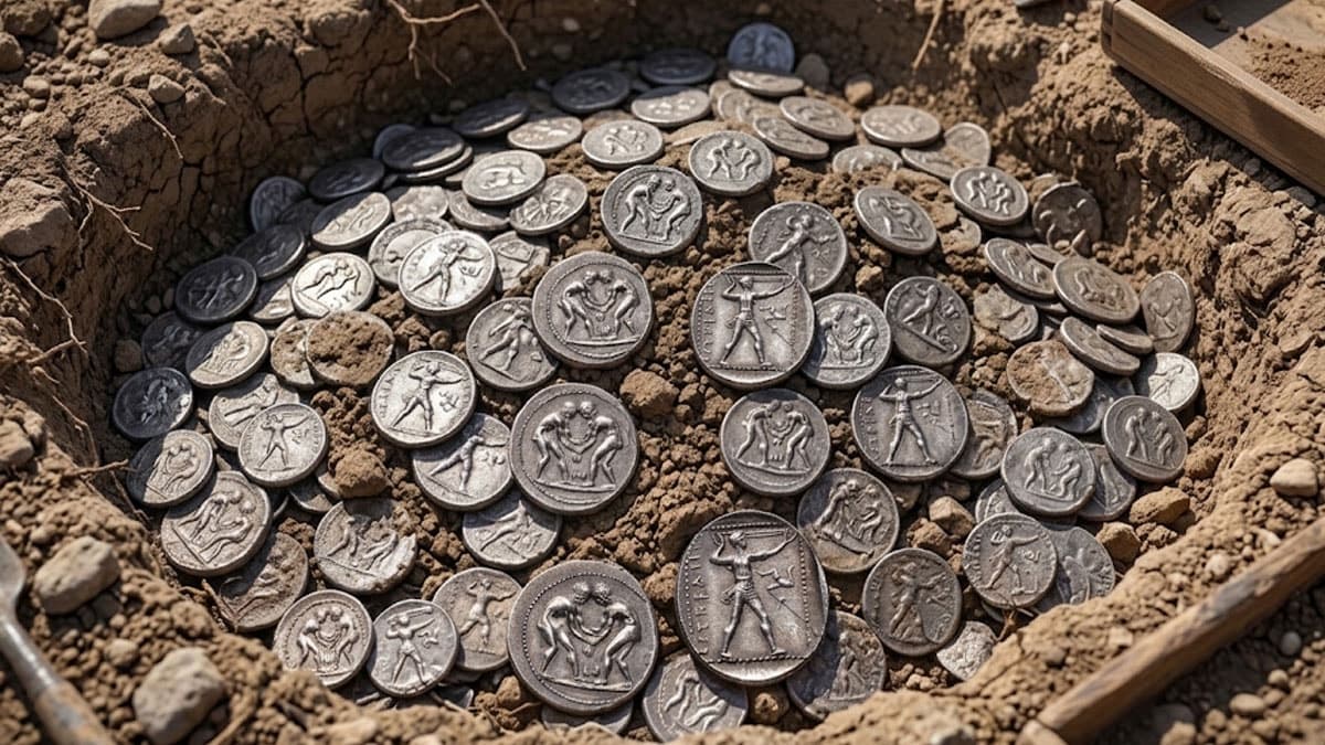 Aspendos'ta 2400 yıllık güreşçi mezarı ve gümüş hazine bulundu