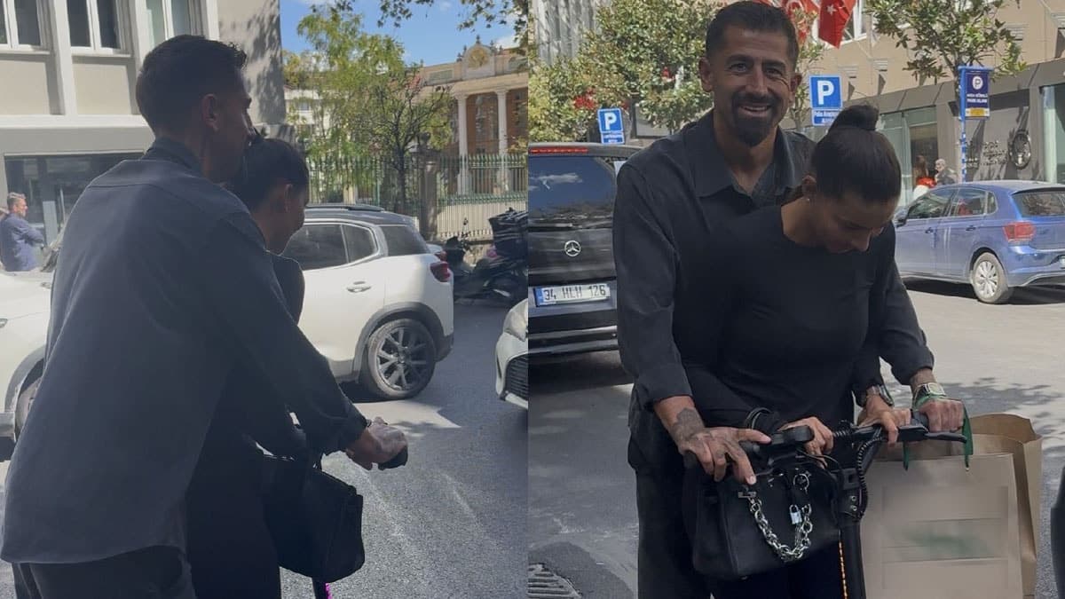 Kerem Demirbay, Nişantaşı'nda scooter kullanırken görüntülendi