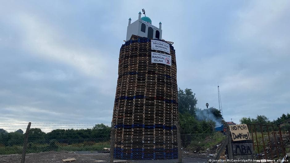 Police in Northern Ireland classify mosque replica on bonfire as hate crime