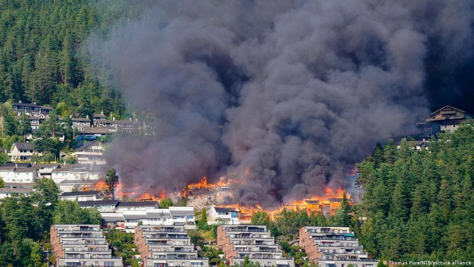 Massive Fire in Norway Destroys 100 Homes and Forces Evacuations