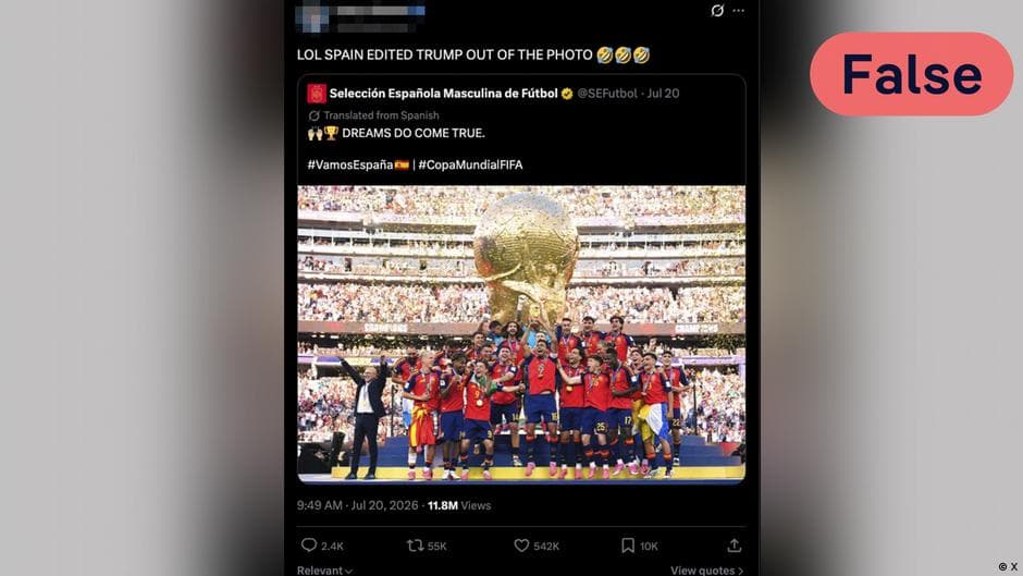 Fact Check: Trump Not Removed from Spain World Cup Celebration Photo