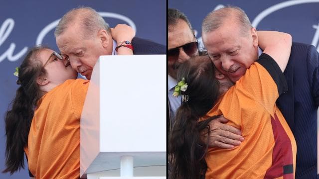 Havva Demirci, Cumhurbaşkanı Erdoğan'a sarılarak sevgisini ifade etti