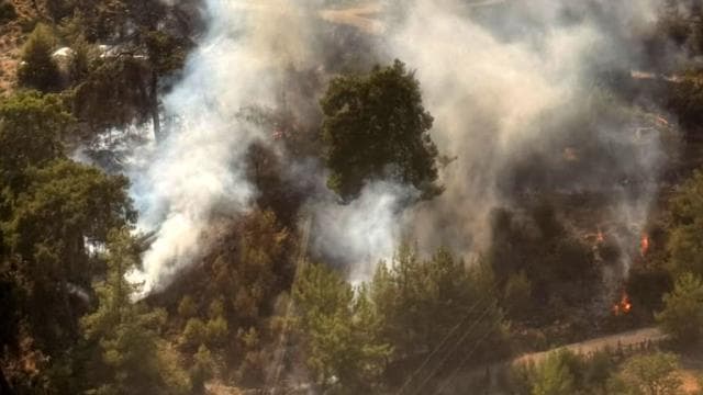 Antalya'da ormanlık alanda yangın çıktı, söndürme çalışmaları başlatıldı