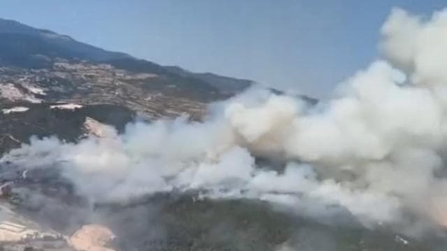 Balıkesir Sındırgı'da orman yangınına müdahale sürüyor