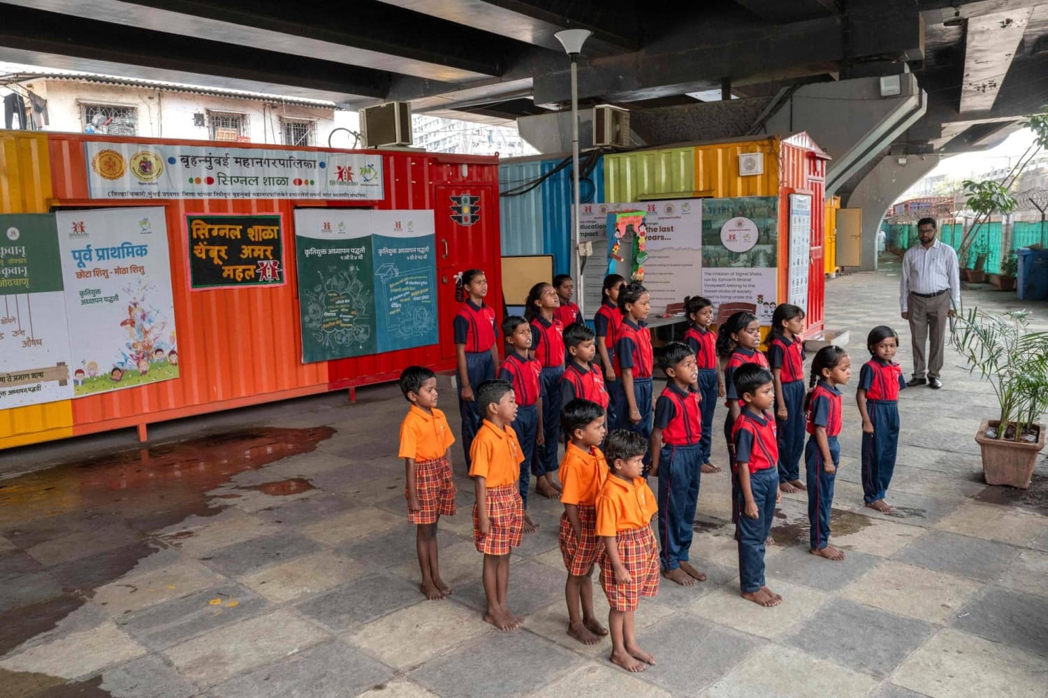 India school under overpass offers lifeline to street children