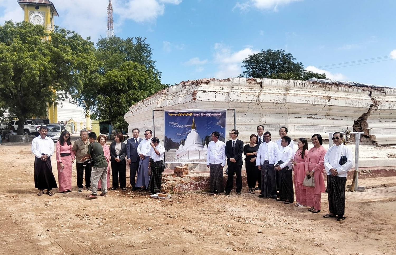 Reconstruction Begins on Earthquake-Damaged War Memorials in Myanmar