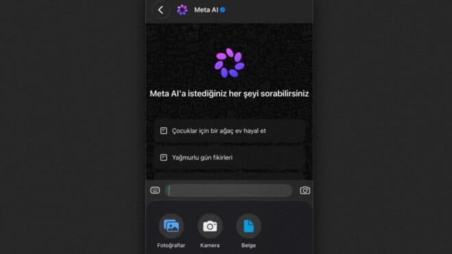 WhatsApp'ta Meta AI ile belge paylaşma özelliği kullanıma sunuldu