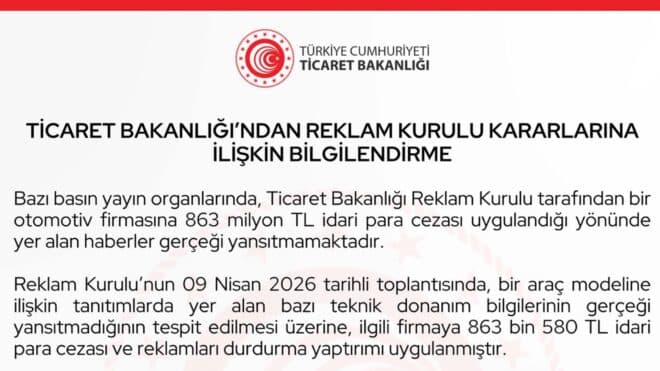 Ticaret Bakanlığı: Japon otomobil firmasına 863 milyon TL ceza kesilmedi