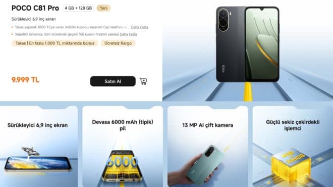 POCO C81 Pro Türkiye'de satışa çıktı