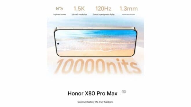 Honor X80 Pro Max, 11.000 mAh batarya ve 10.000 nit ekranla tanıtılacak