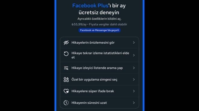 Facebook Plus aboneliği Türkiye'de kullanıma sunuldu