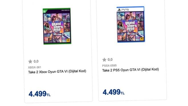 Disk içermeyen kutulu GTA VI, Türkiye'de 4.499 TL'den ön siparişe sunuldu