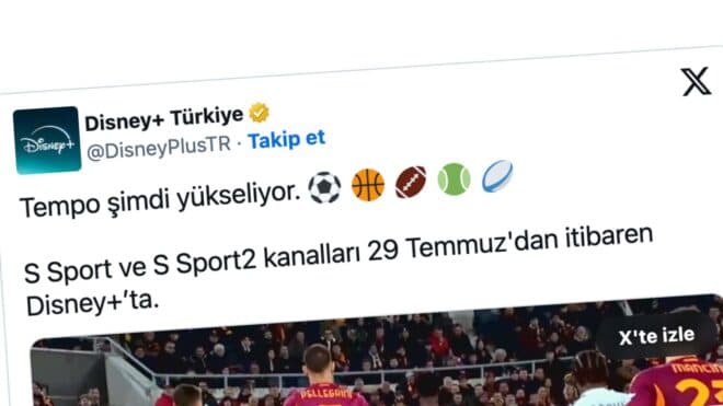 S Sport ve S Sport2, Disney+ platformuna katılıyor