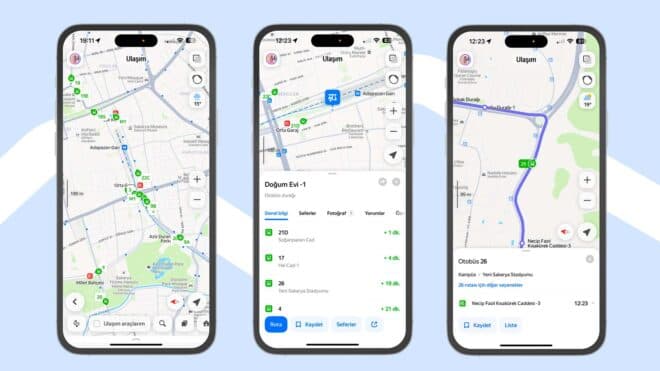 Yandex Maps ve Navi ile canlı toplu taşıma takibi Sakarya'da başladı
